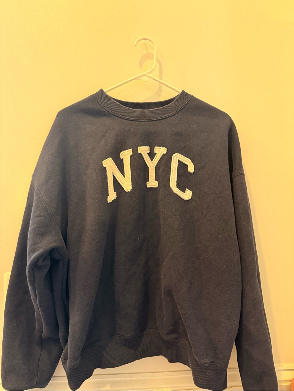 PacSun Black Crewneck Sweatshirt with NYC Appliqué